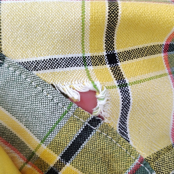 Cinch yellow green & black plaid button up Shirt Men's XL Plaid Button-Up - Picture 5 of 8